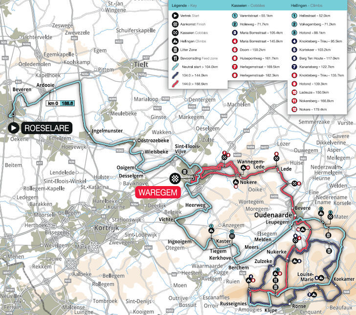 Dwars door Vlaanderen 2024 - parcours