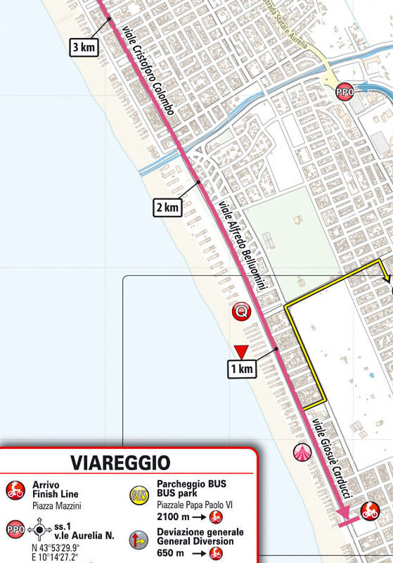 Giro d'Italia 2023 - parcours laatste km etappe 10