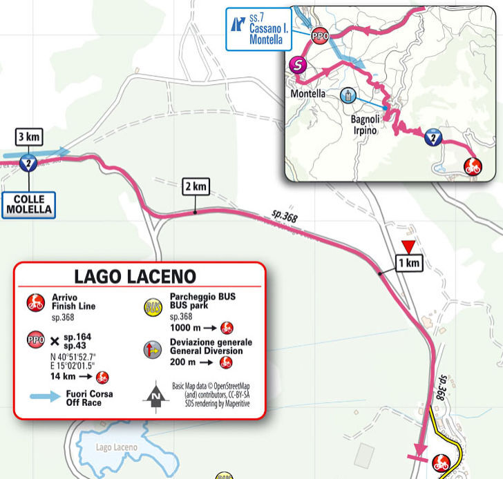 Giro d'Italia 2023 - parcours laatste km etappe 4