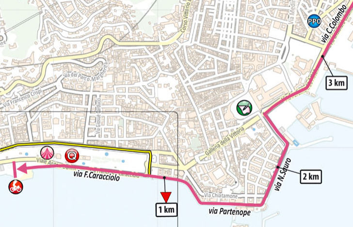 Giro d'Italia 2023 - parcours laatste km etappe 6