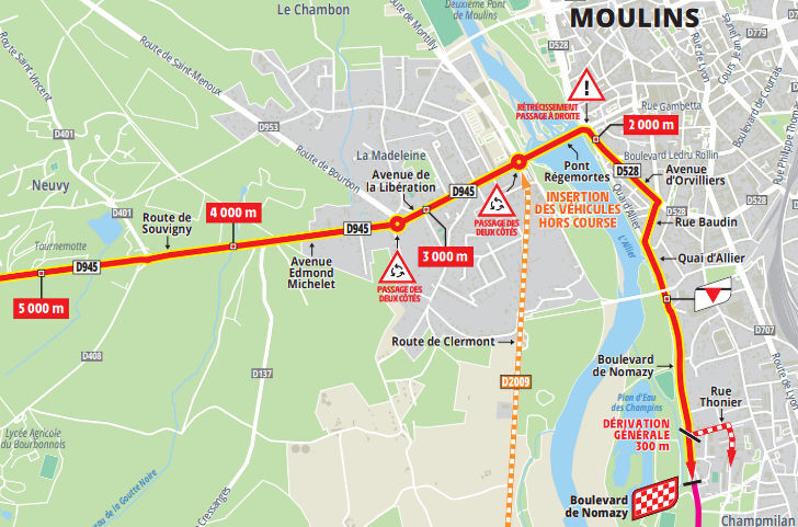 Tour de France 2023 - parcours laatste km etappe 11