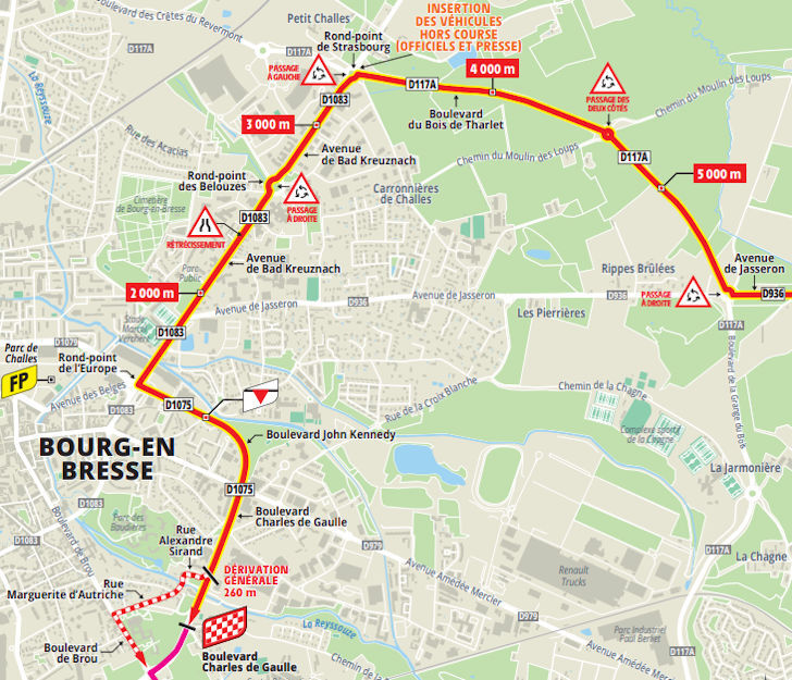 Tour de France 2023 - parcours laatste km etappe 18