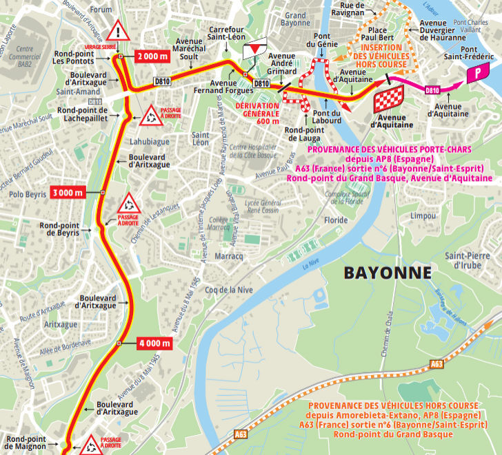 Tour de France 2023 - parcours laatste km etappe 3