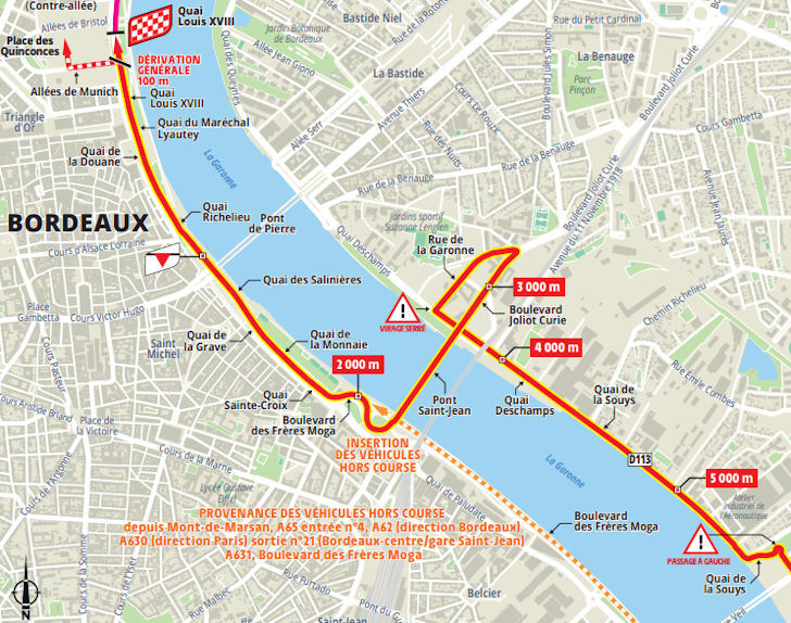Tour de France 2023 - parcours laatste km etappe 7