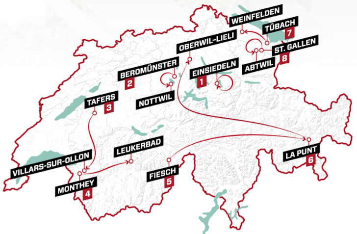 Ronde van Zwitserland 2023 - parcours